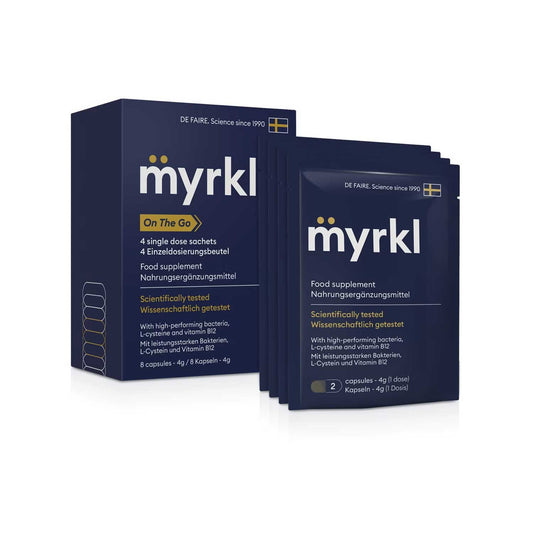 Myrkl 4 Dos On-the-Go Pack I Vitamin B12 som hjälper till att minska trötthet och utmattning